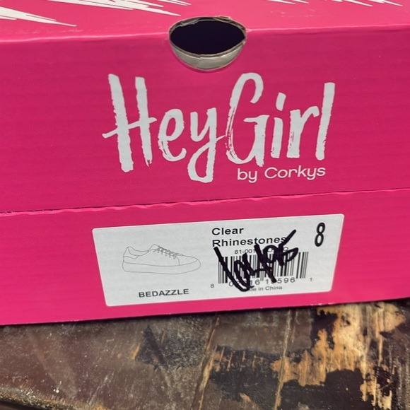 Hey girl bedazzled clear sneaker new in box size 8 women’s silver jewels - Picture 4 of 9
